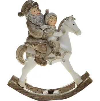 Vánoční dekorace Vánoční dekorace - Mikuláš s chlapcem na koníčkovi