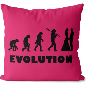 Dekorativní polštářek Polštářek Evolution Svatba (Velikost: 40 x 40 cm)