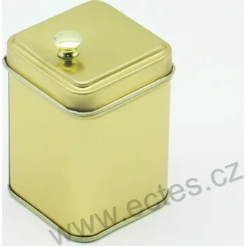 Dóza na potraviny GOLD zlatá plechová dóza na čaj 7422 na víčku s úchytkou