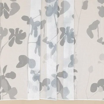 Záclona Záclona bílá, velké šedé květy, v.290cm