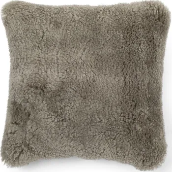 Dekorativní polštářek Hnědo šedý polštář z ovčí kůže - 40*40*15cm