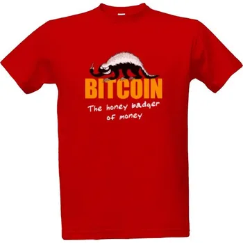 Tričko s potiskem Bitcoin - honey badger pánské