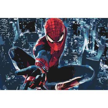 Malování podle čísel - Spiderman v akci Velikost: 40x60cm, Rámování: Pouze srolované plátno