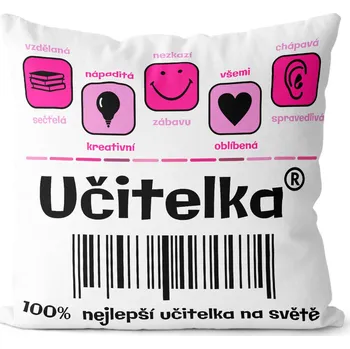 Dekorativní polštářek Polštářek Učitelka 100% (Velikost: 40 x 40 cm)