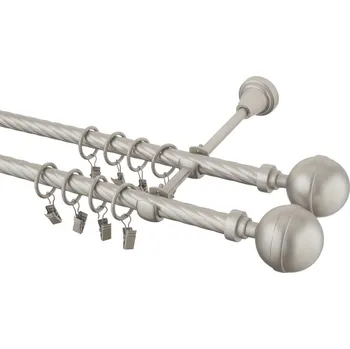 Garnýž Garnýž kovová 320 cm kroucená dvouřadá - dvojitá 16 Kalisto double chrom mat