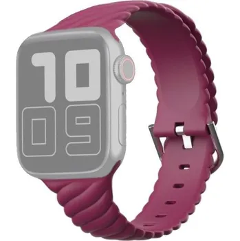 Řemínek na hodinky Propletený silikonový řemínek pro Apple Watch 42mm / 41mm / 40mm / 38mm - vínový