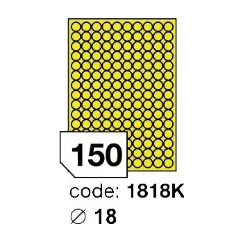 Speciální papír Samolepící etikety Rayfilm Office průměr 18 mm 100 archů, fluo žlutá, R0131.1818K