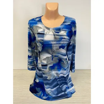 Dámská tunika Modrá halenka DANURKA, Barva Modrá, Velikost XXL 48, Materiál 98% Polyester 2% Lycra