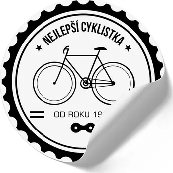Samolepící dekorace Samolepka - kruh Nejlepší cyklistka od roku