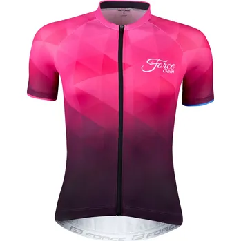 cyklistický dres Dres FORCE GEM dámský krátký rukáv růžový XS