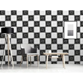 Tapeta DIMEX | Vliesová tapeta na zeď Dimex Line WP-196-01 | 0,75 x 10 m | černá, bílá, šedá + Vliesová tapeta na zeď Dimex Line WP19701 v rozměru 0,75 x 10 m