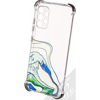 Pouzdro na mobilní telefon 1Mcz Trendy Vodomalba Anti-Shock Skinny TPU ochranný kryt pro Samsung Galaxy A32 průhledná zelená černá (transparent green black)