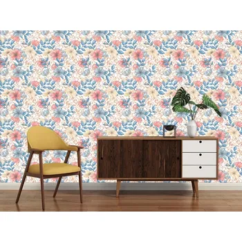 Tapeta DIMEX | Vliesová tapeta na zeď Dimex Line WP-226-01 | 0,75 x 10 m | modrá, bílá, vícebarevnná + Vliesová tapeta na zeď Dimex Line WP22701 v rozměru 0,75 x 10 m