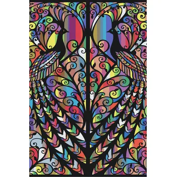 Malování podle čísel - Paví okno Velikost: 40x60cm, Rámování: Pouze srolované plátno