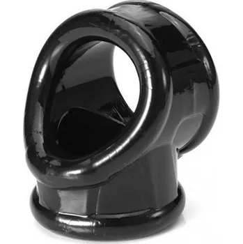 Slave4master Cocksling Black, elastický erekční kroužek na penis a varlata