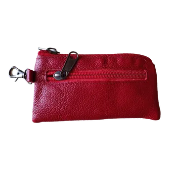 Kožená klíčenka - Vínová, Červená Barva: Červená