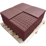 Gumová podlaha - dlaždice 50x50 cm červená