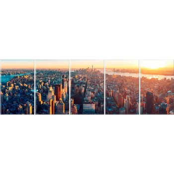 Obraz Malvis ® Vícedílný obraz Manhattan na dlani Velikost: pětidílný obdélník - 100x45 cm