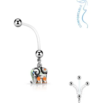 Piercing Těhotenský piercing do pupíku - slon