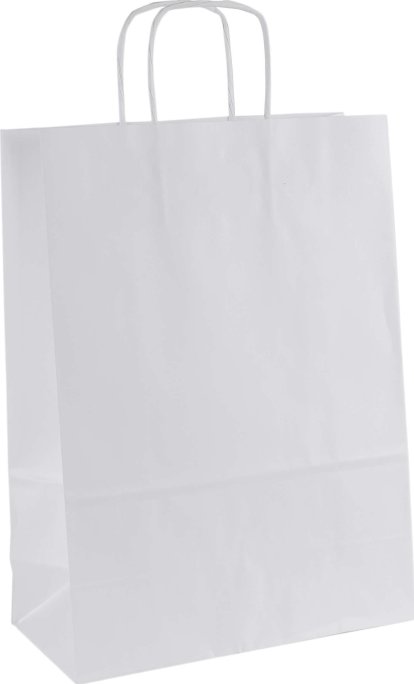 Papírová taška s krouceným uchem 220x110x295 mm, bílá, 10 ks