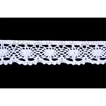 Krajka Krajka bavlněná 82338 paličkovaná šíře 35mm bílá (30m/bal.)