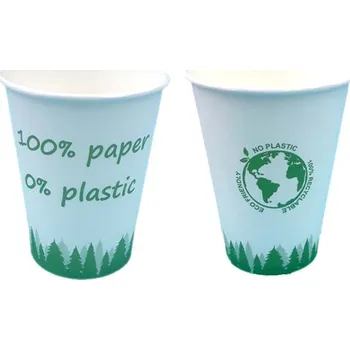 Jednorázové nádobí Papírový kelímek bez plastu 100% PAPER 320 ml ( pr. 80 mm) (50 ks)