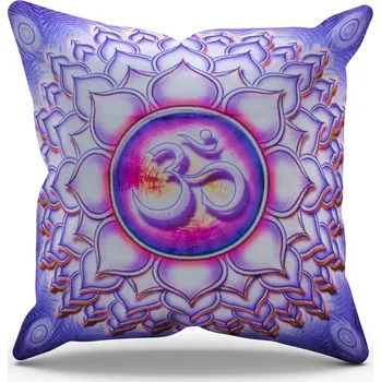 Polštář Milujeme Kameny Povlak na polštář - symbol Óm fialový 11185
