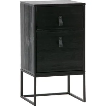 Noční stolek WOOOD Černý borovicový noční stolek Tason