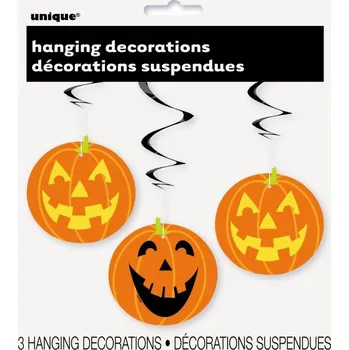 Balónek UNIQUE Girlanda ve tvaru dýně - pumpkin - HALLOWEEN - sada 3 ks