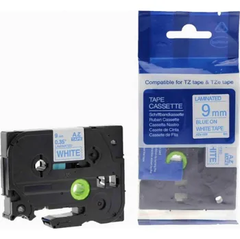 Pásek do tiskárny Kompatibilní páska Brother TZ-223 / TZe-223, 9mm x 8m, modrý tisk / bílý podklad
