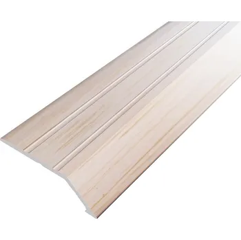 Stavební profil AP3 nájezdová lišta samolepící ACARA, hliník + dýha lakovaná jasan, 8 mm, 0,9 m