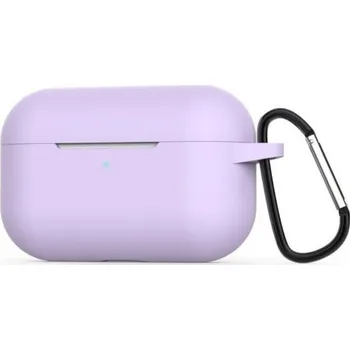 Pouzdro na mobilní telefon Silikonový obal s karabinou pro AirPods Pro - fialový