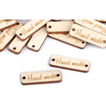 Dřevěný štítek Hand made 10x30mm, buk 750043