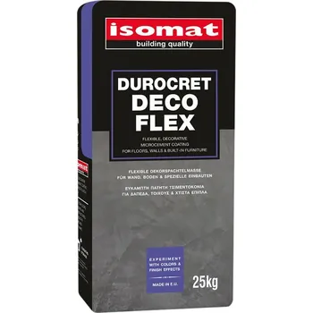 ISOMAT DUROCRET–DECO FLEX Flexibilní dekorační mikrocementová stěrka, šedá, 25 kg