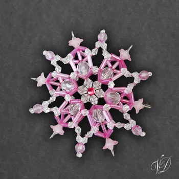 Vánoční ozdoba Vánoční korálková hvězda 0336 - 3D Luxus (PEVNÁ A NEREZ) Christmas bead ornament (Vánoční hvězda z korálků - Korálková hvězdička a vločka - Hvězdy a hvězdičky z korálků - Christmas bead star)