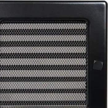 Větrací mřížka Kratki mřížka 17x17 černá s žaluzií