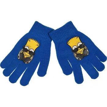 Čepice Rukavice SIMPSONS prstové modré uni 2-8let