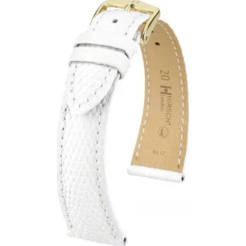 Řemínek na hodinky Kožený řemínek Hirsch London L 04266000-1, bílý, ještěrčí kůže, délka L, Quick Release