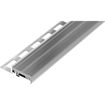 Stavební materiál SP25 schodová lišta STANDARD ACARA, hliník + guma šedá, 11 mm, 2,5 m