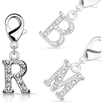 Náušnice Šperky4U Přívěsek s karabinou - písmeno - BX300-U