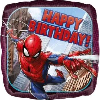 Zábavní pyrotechnika Fóliový balónek Spiderman - 43 cm - Happy Birthday