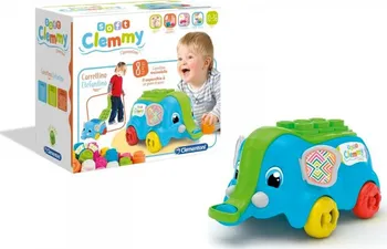 Hračka pro nejmenší Clementoni Clemmy Baby Vozík slon s kostkami