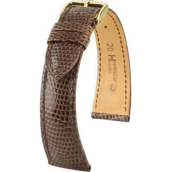 Řemínek na hodinky Kožený řemínek Hirsch London M 04266110-1, hnědý, ještěrčí kůže, délka M, Quick Release