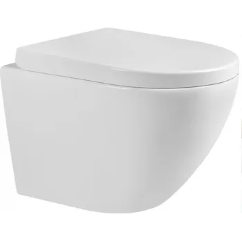 Klozet Mexen LENA Rimless, závěsná WC mísa se sedátkem pomalu-padajícím, 48 x 36 cm, bílá, 30221000