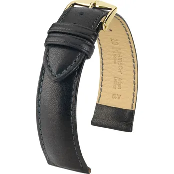 Řemínek na hodinky Kožený řemínek Hirsch Merino L 01206050-1, černý, ovčí kůže, délka L, Quick Release