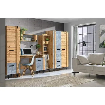 Obývací stěna DOLMAR Lofter 2 hnědá/šedá