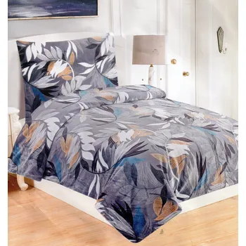Povlečení JAHU s.r.o. POVLEČENÍ MIKROFLANEL SILVER LEAFS 140 x 200 70 x 90