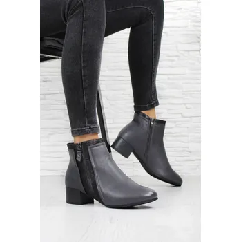 Dámská zimní obuv Chun sen Dámské boty na podpatku 5798-5G šedá 38