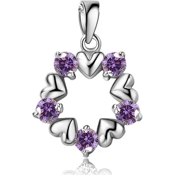 Přívěsek Olivie Stříbrný srdíčkový přívěsek VIOLET 4147 Ag 925; ≤1,8 g.