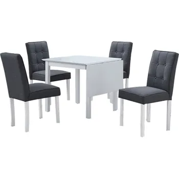 Jídelní set Tempo Kondela Jídelní set, rozkládací stůl, bílá / šedá, BJORK New 1+4